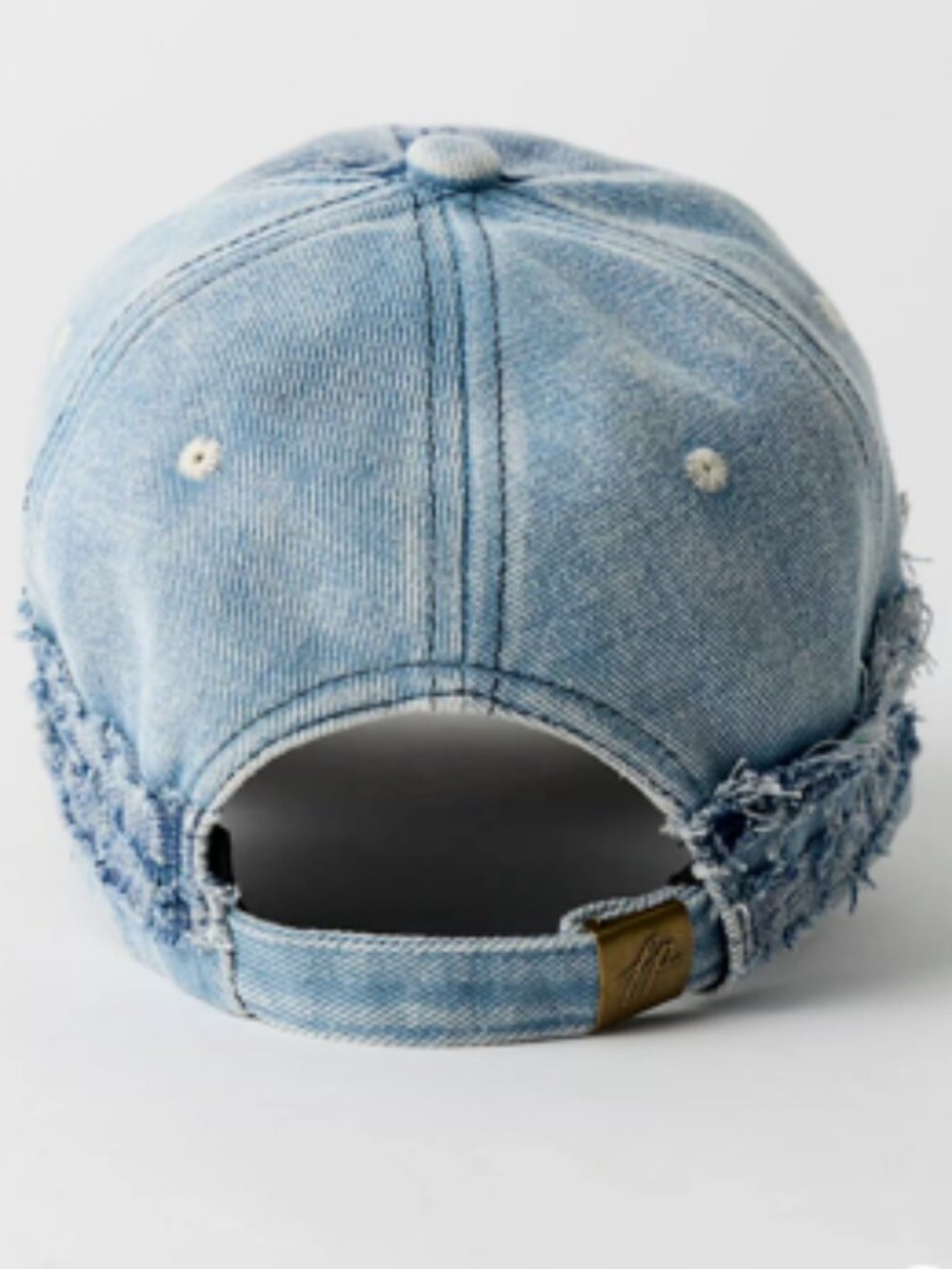 Free People Hollie Varsity Denim Baseball Hat - Picture 3 of 5